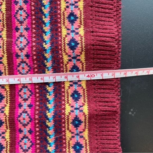 Boohoo Pink Tribal Mini Bodycon Sweater Skirt - Picture 8 of 9